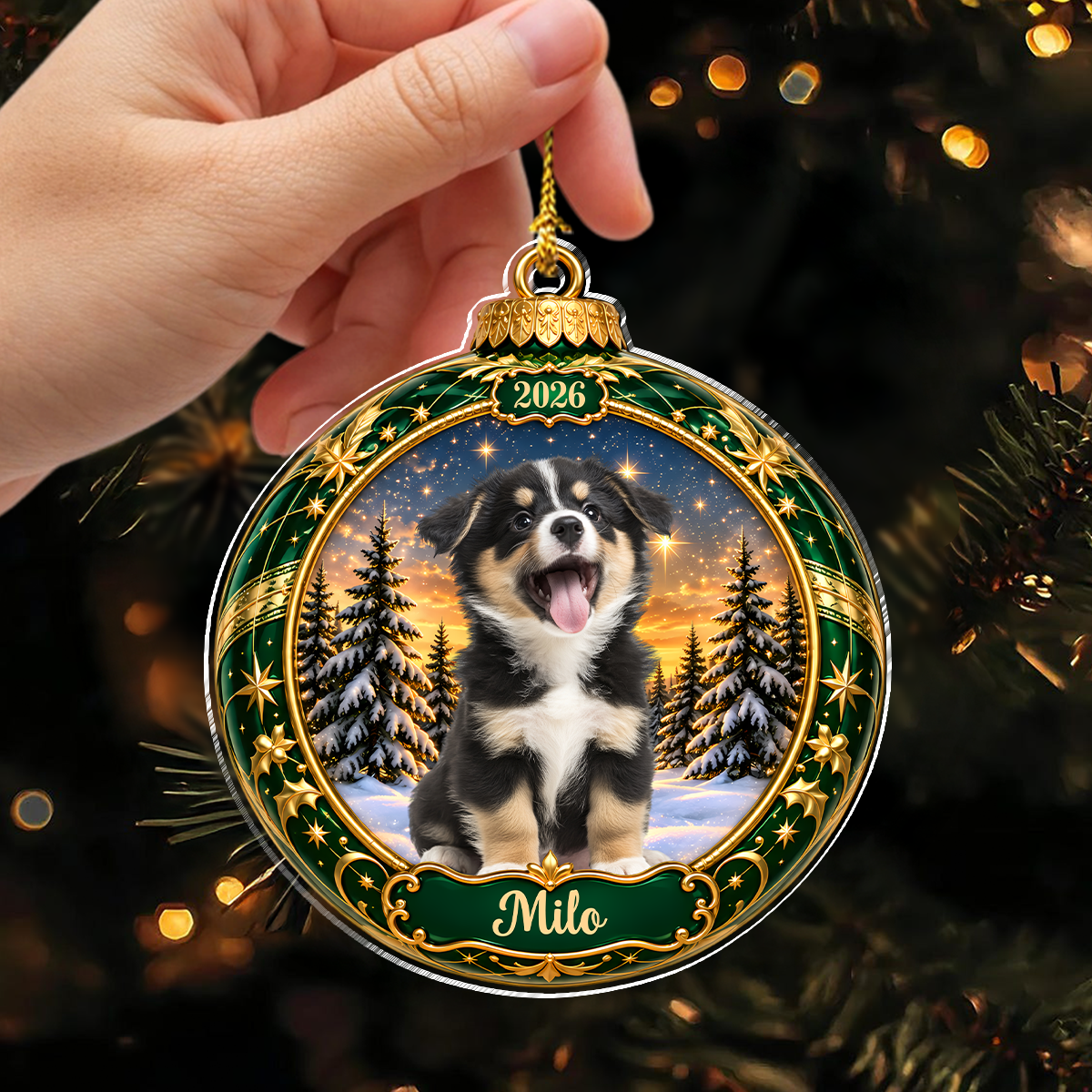 Custom Dog Cat Photo Acrylic Ornament Christmas Tree Decor HA75 919524