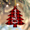 Personalized Family Christmas Tree With Pattern Wood Ornament HO82 903622