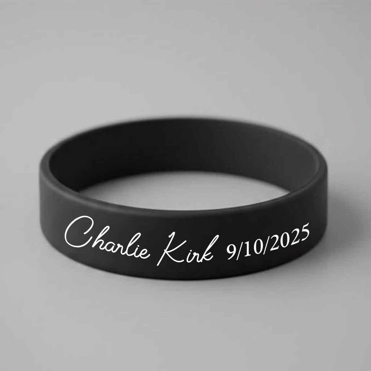 Laser Engraved Silicone Bracelet “FREEDOM”, Charlie Kirk Tribute Wristband LM32 65769