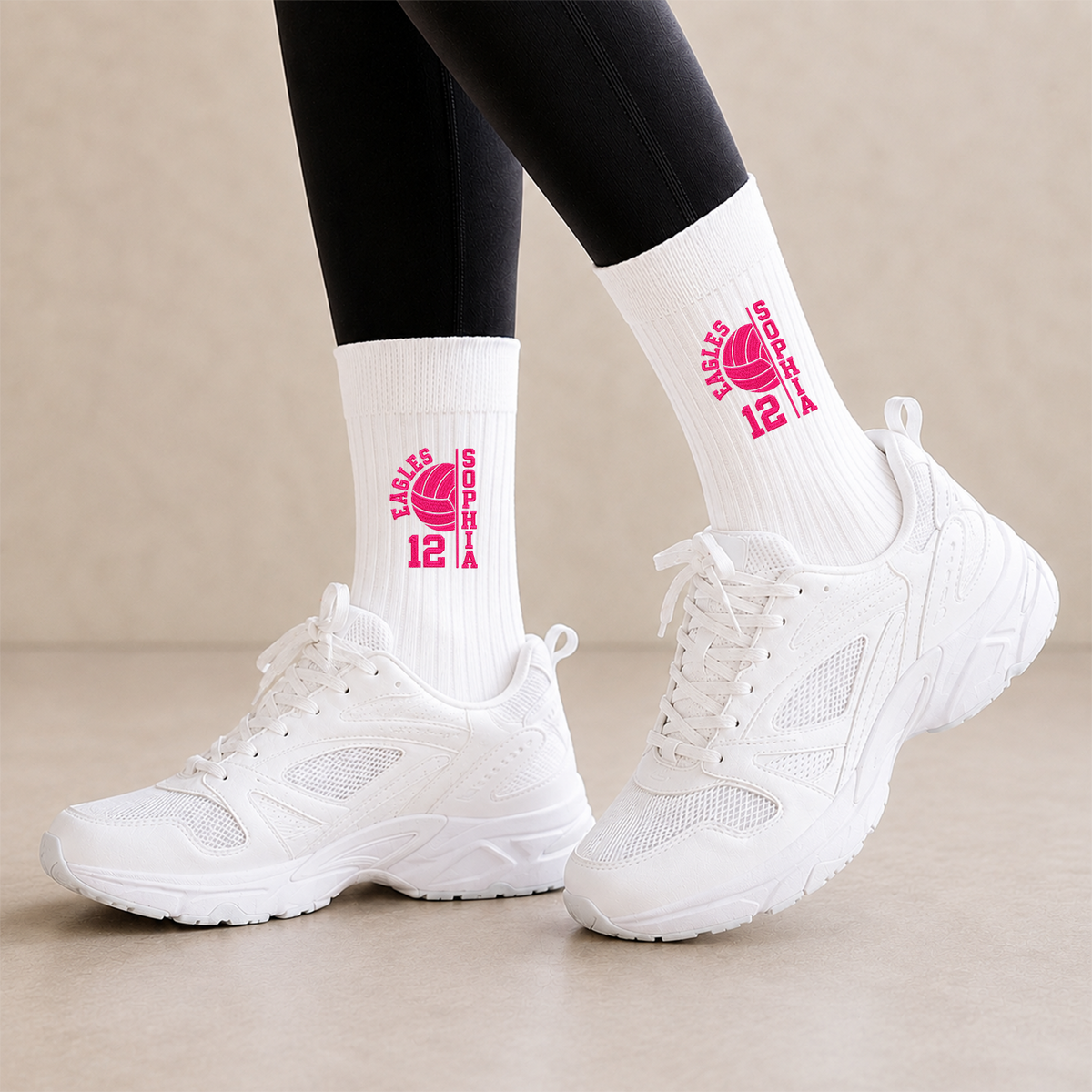 Personalized Name Volleyball Embroidered Socks HA75 919424