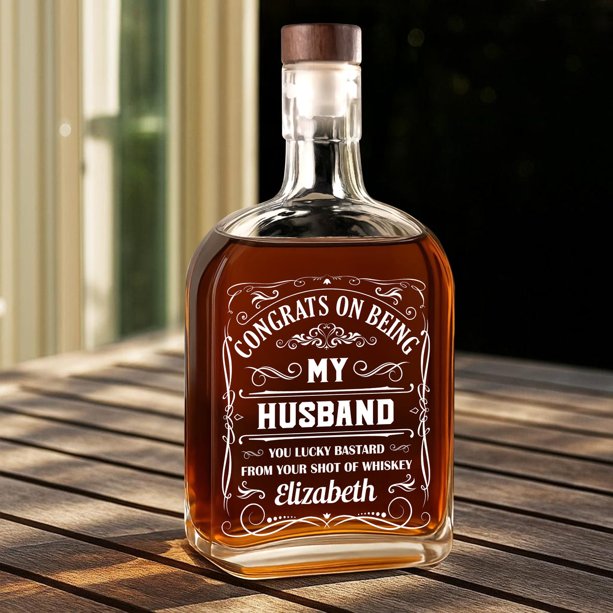 Congrat Being My Husband - Personalized Custom Whiskey Bottle CH07 896314