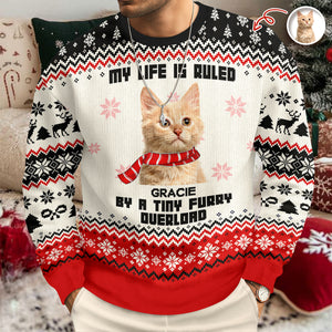 Custom Cute Cat Photo Ruled By Tiny Furry Overlord Ugly Sweater LM32 895585