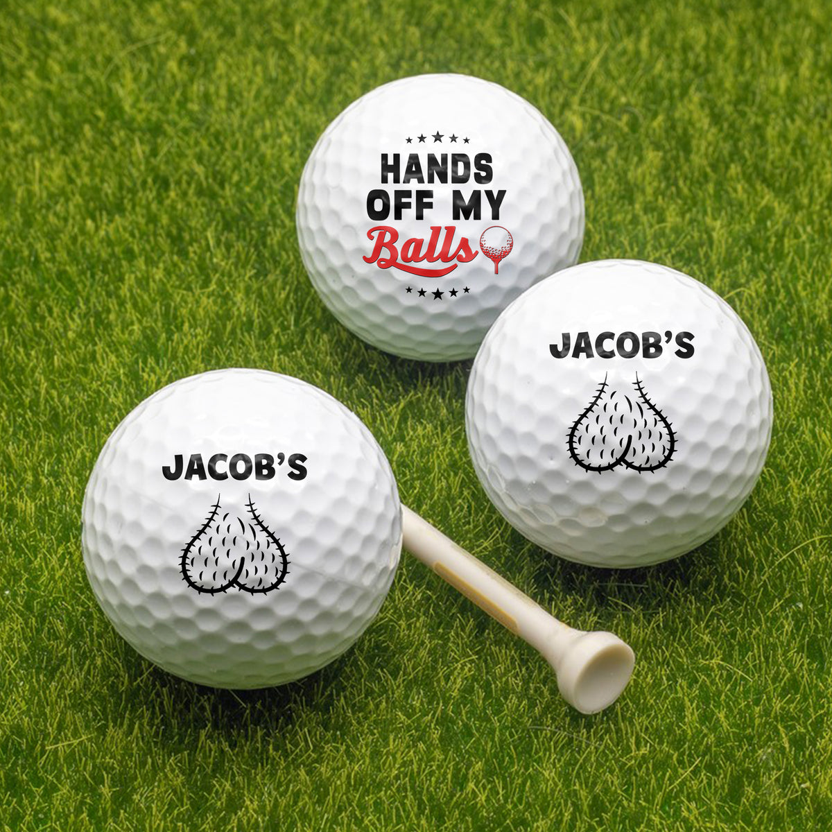 Personalized Hands Off My Balls Golf Ball Gifts for Men, Funny Gift HA75 898716