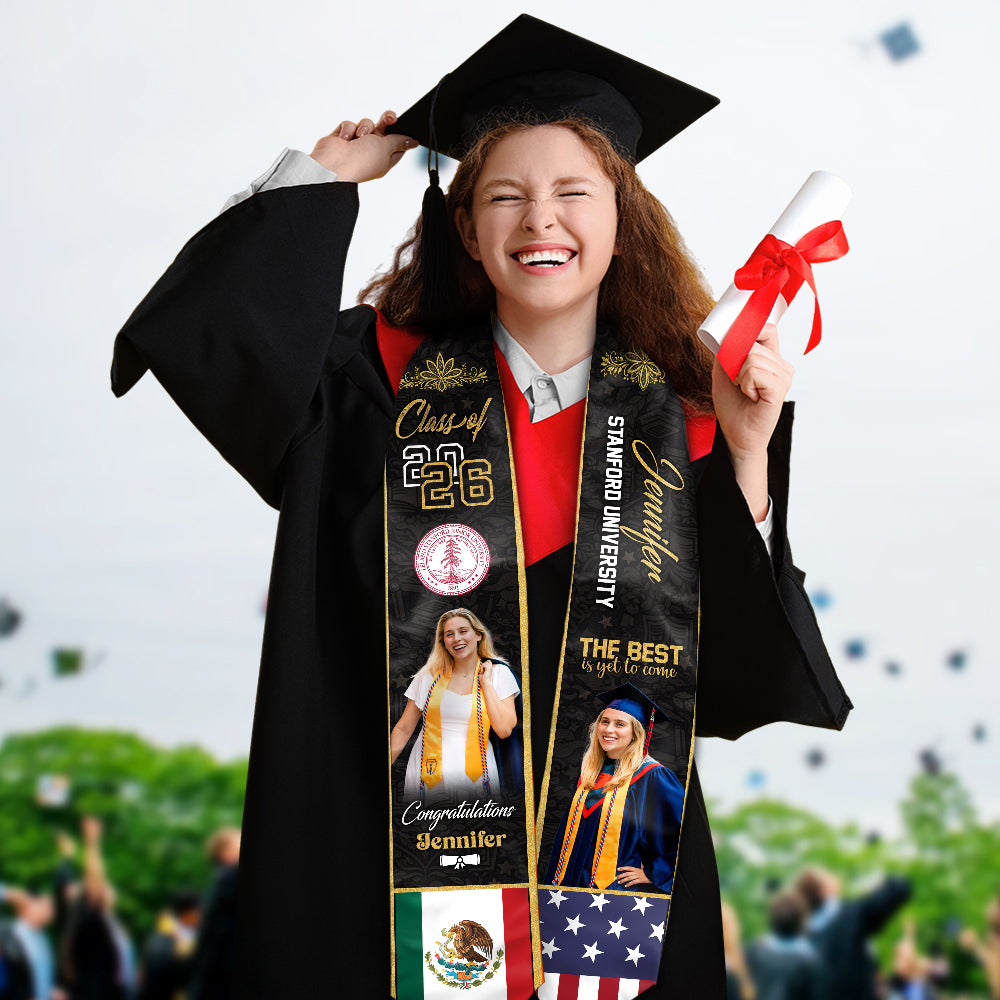 Custom Graduation Stole Class of 2026 Congratulations Sash with Photo Name School HO82 901318