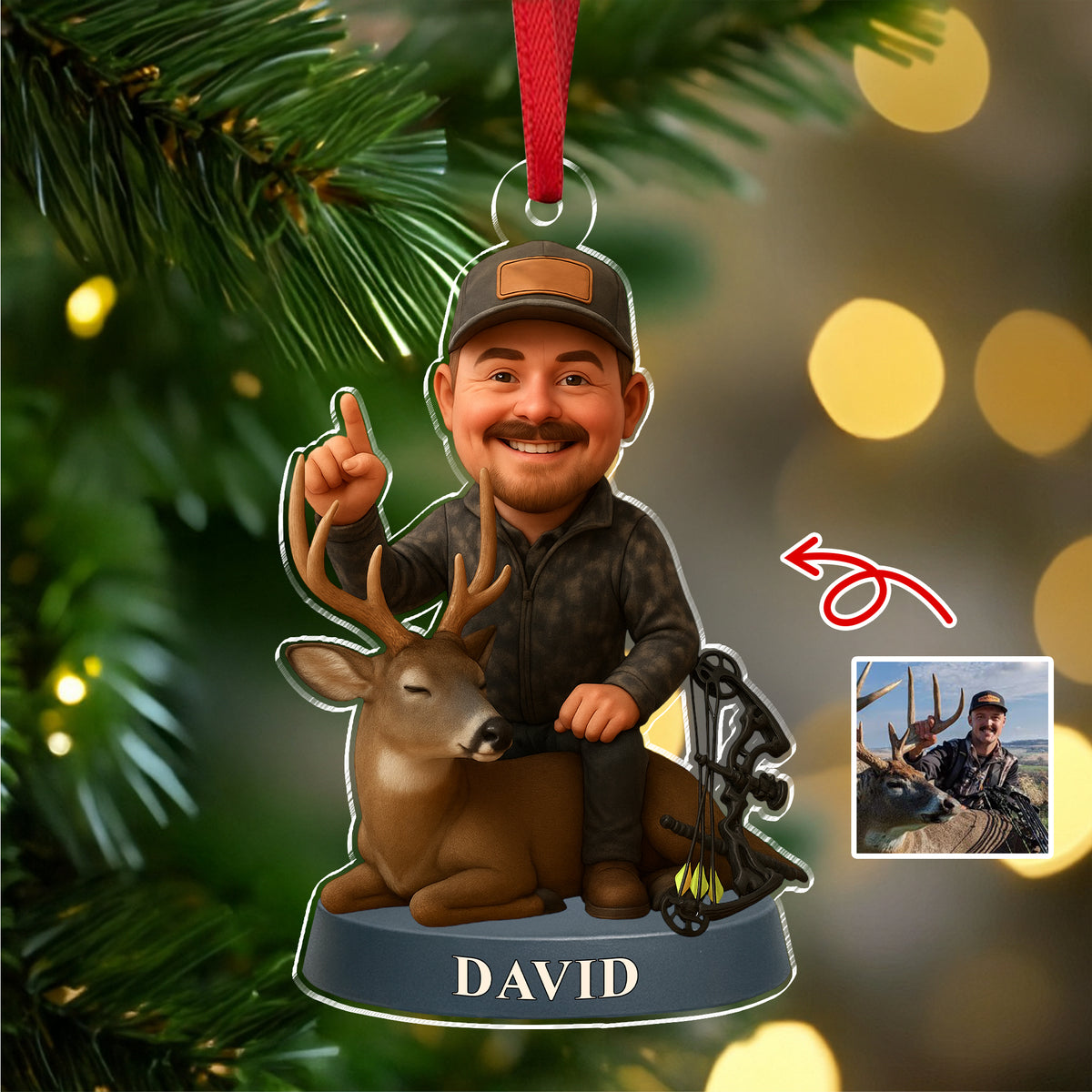 Custom Photo Hunting 3D Effect Figure Art Acrylic Ornament For Deer Hunter HA75 898120