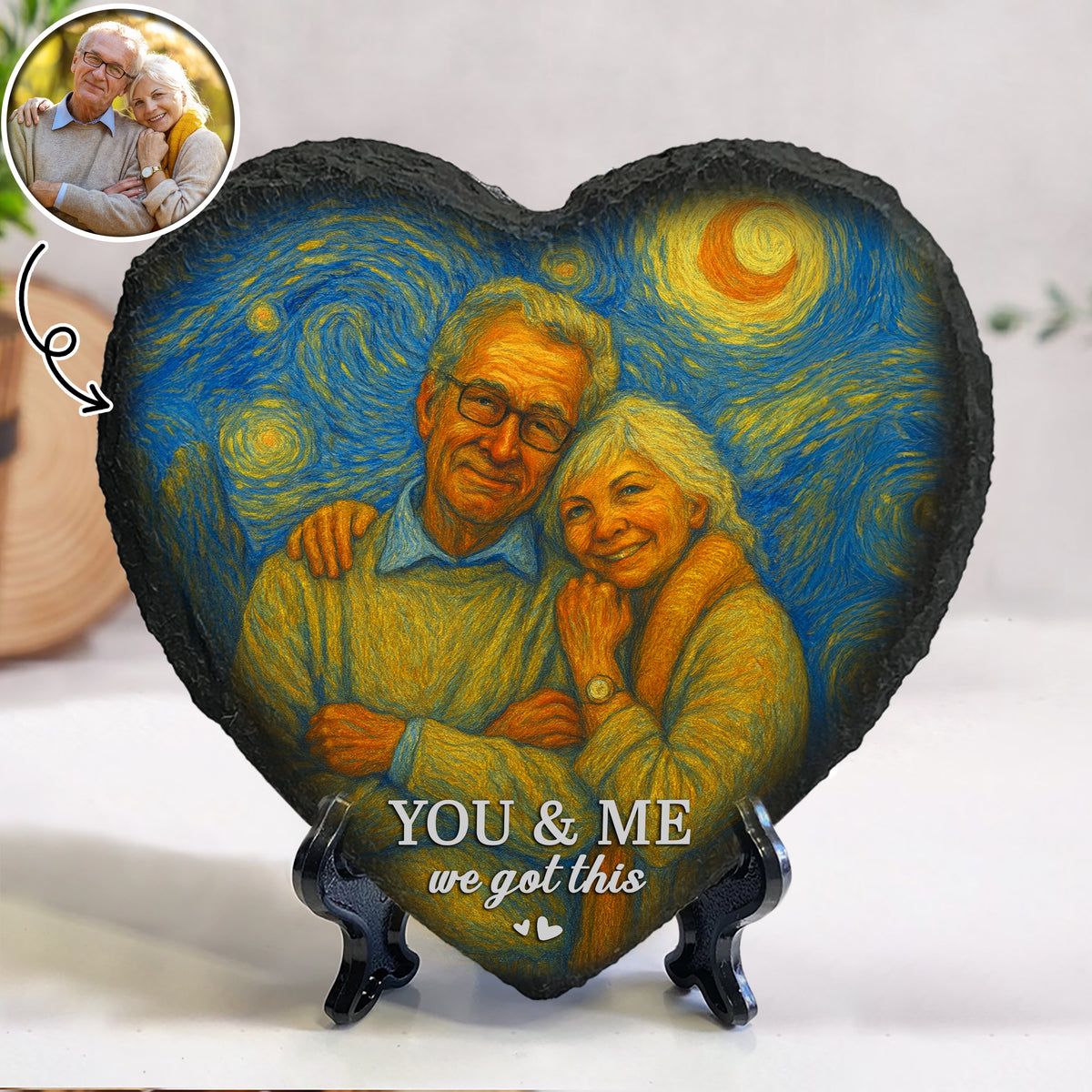 Custom Photo You & Me We Got This Heart-Shaped Stone Couple Gifts HA75 897200