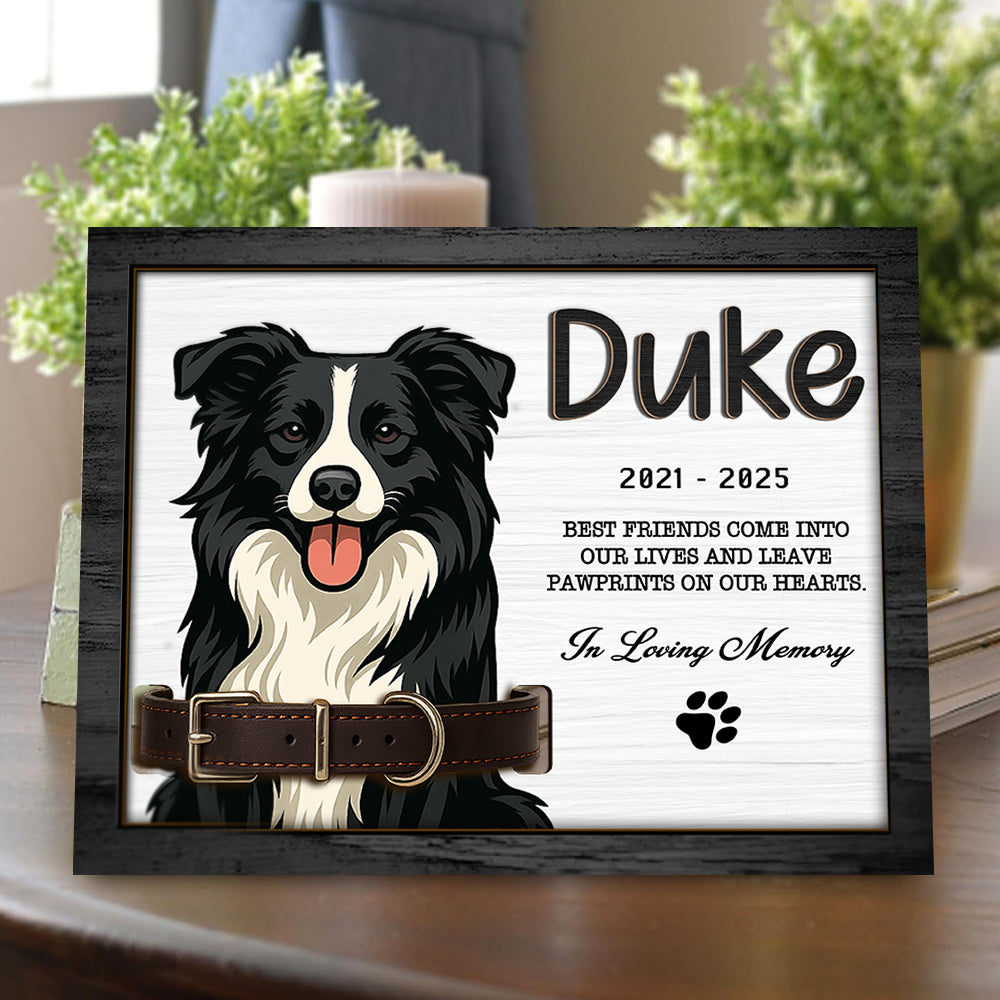 Custom Dog Portrait Photo Memorial 2-Layers Wooden Collar Frame Sympathy Gift LM32 893785