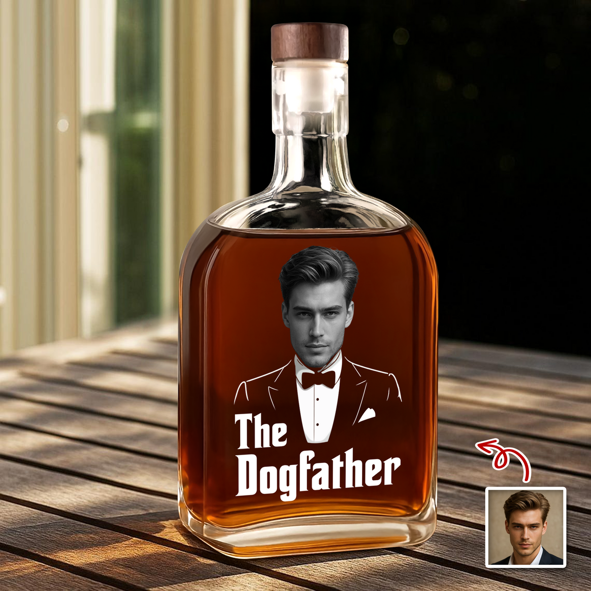 Custom The Dogfather Photo Whiskey Bottle Gift For Dod Dad TH10 896729