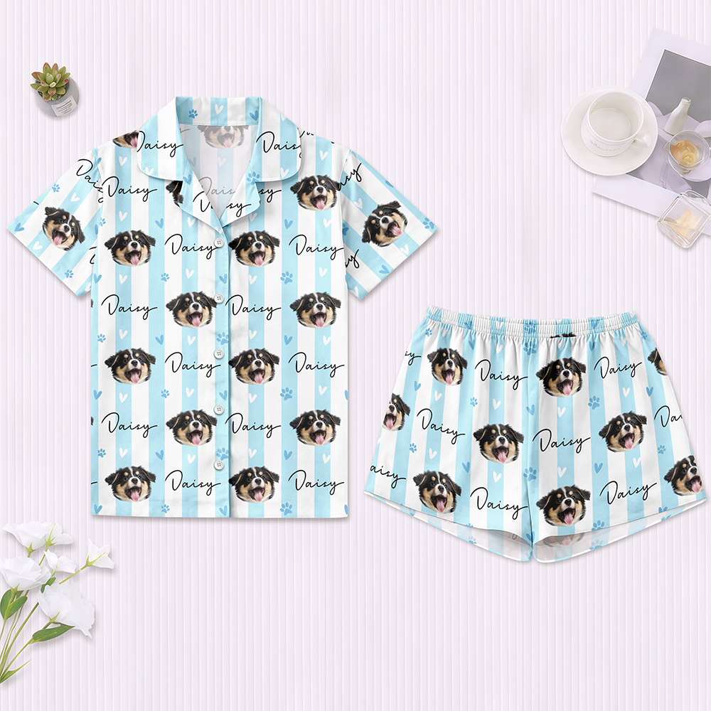 Custom Pet Face Short Pajamas Personalized Gift For Dog Cat Lover HA75 922230