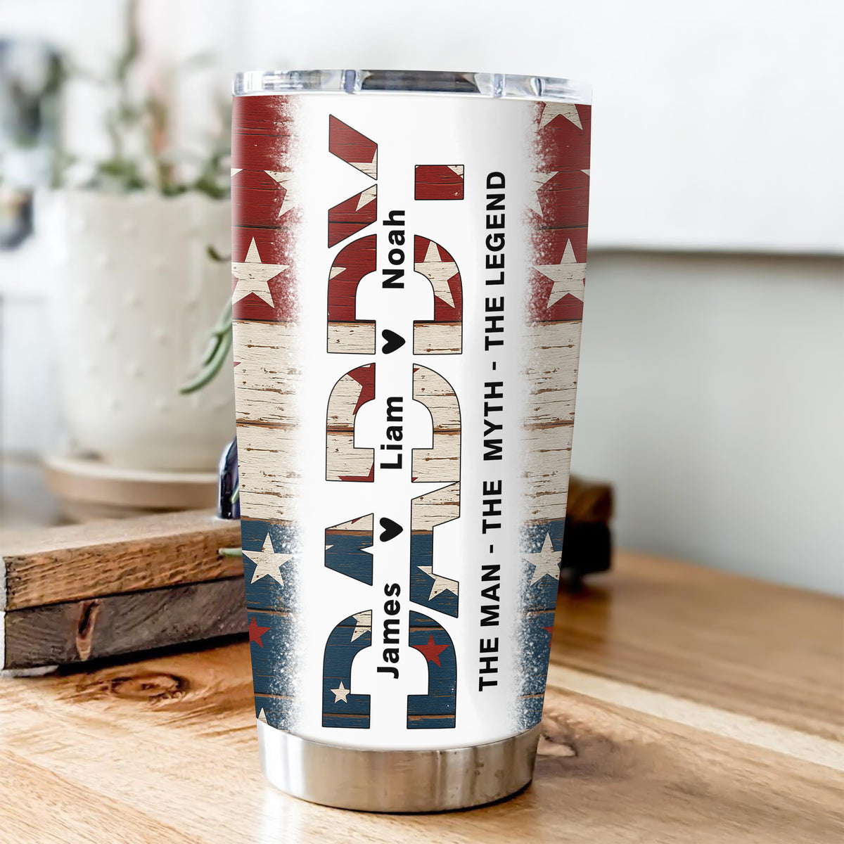 Dad The Man The Myth The Legend - Personalized Fat Tumbler For America Dad Grandpa CH07 895912