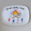 Custom Grandpa's Grilling Plate Independence Day Handprint Platter HO82 894206