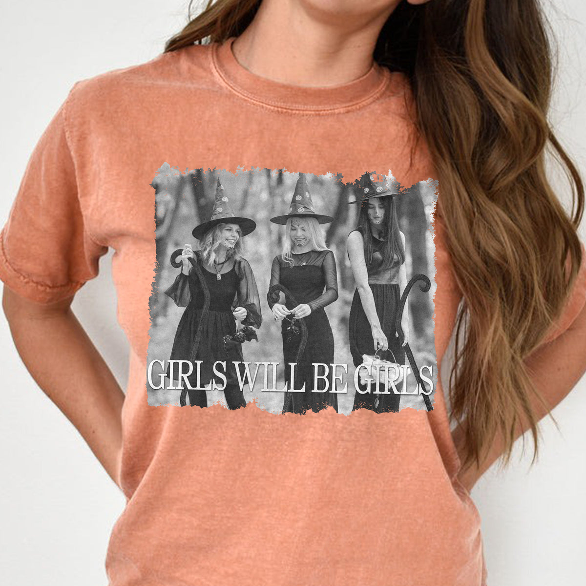 Custom Photo Girls Will be Girls Halloween Witch Comfort Shirt, Gift For Bestie, Sisters  HO82 894920