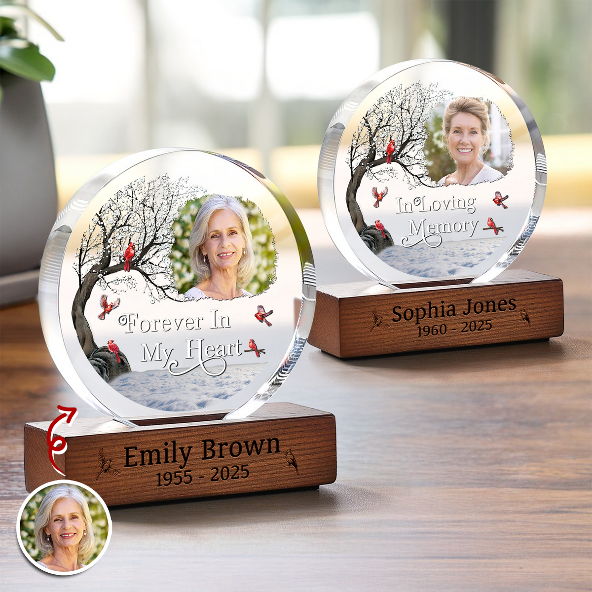 Custom Photo I'm Always With You Memorial Round Acrylic Frame Block HA75 898006