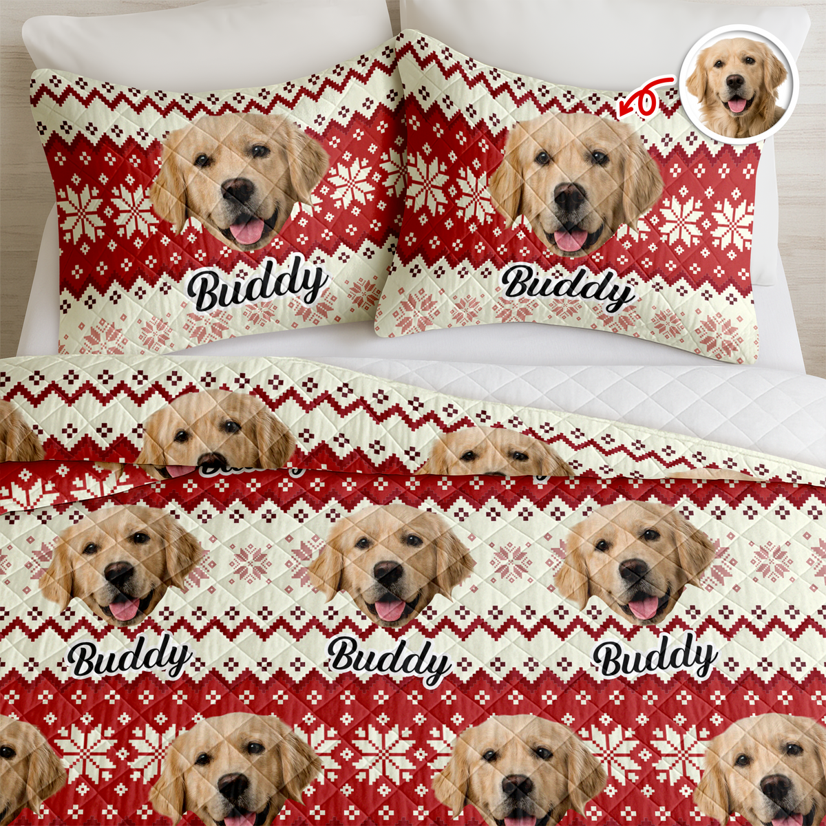 Custom Photo Have A Pawsome Christmas - Dog & Cat Quilt Bedding Set HA75 898248
