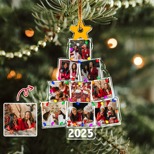 Custom Photo Besties With Christmas Tree Acrylic Ornament HO82 894736