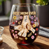 Best Mom Ever Personalized Holding Hand 3D Effect Wine Glass CH07 911196