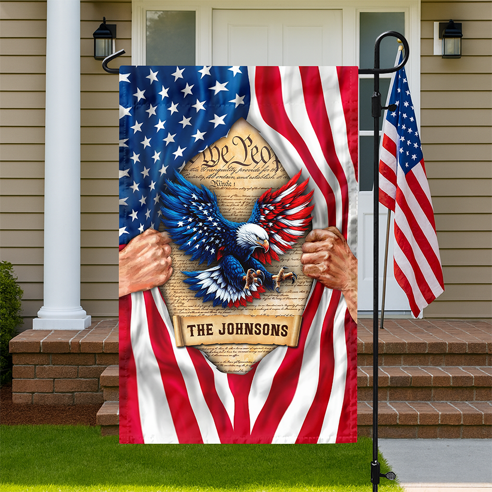 Custom Family Name We The People America Eagle Garden Flag LM32 899031