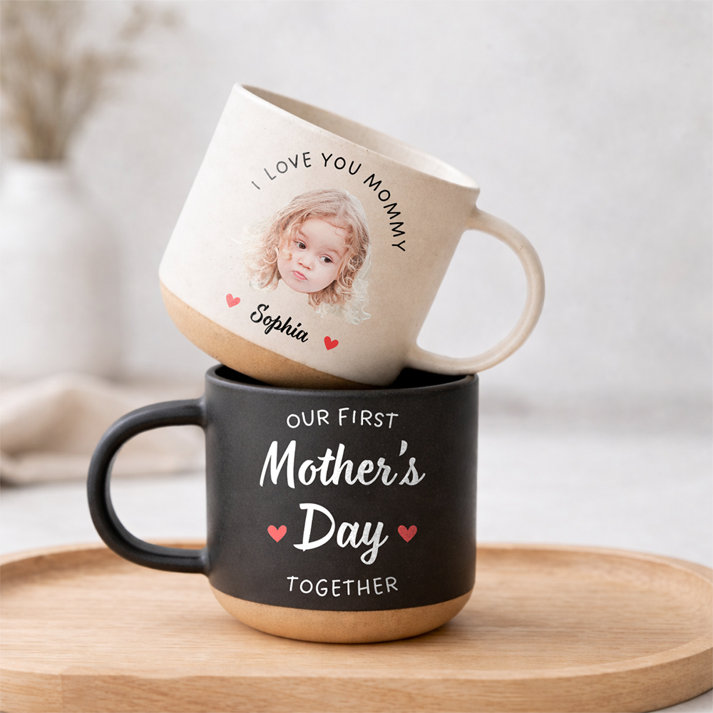 Custom Photo Our First Mother's Day Together Pottery Mug - Personalized Gift for New Mom LM32 899625