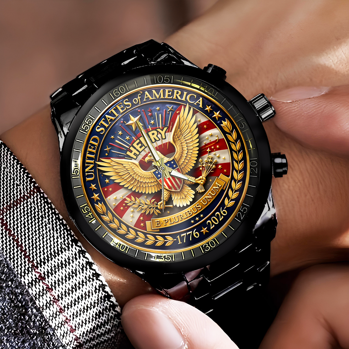 Custom Name America 250th Anniversary 1776 - 2026 Patriotic Wrist Watch CH07 911166