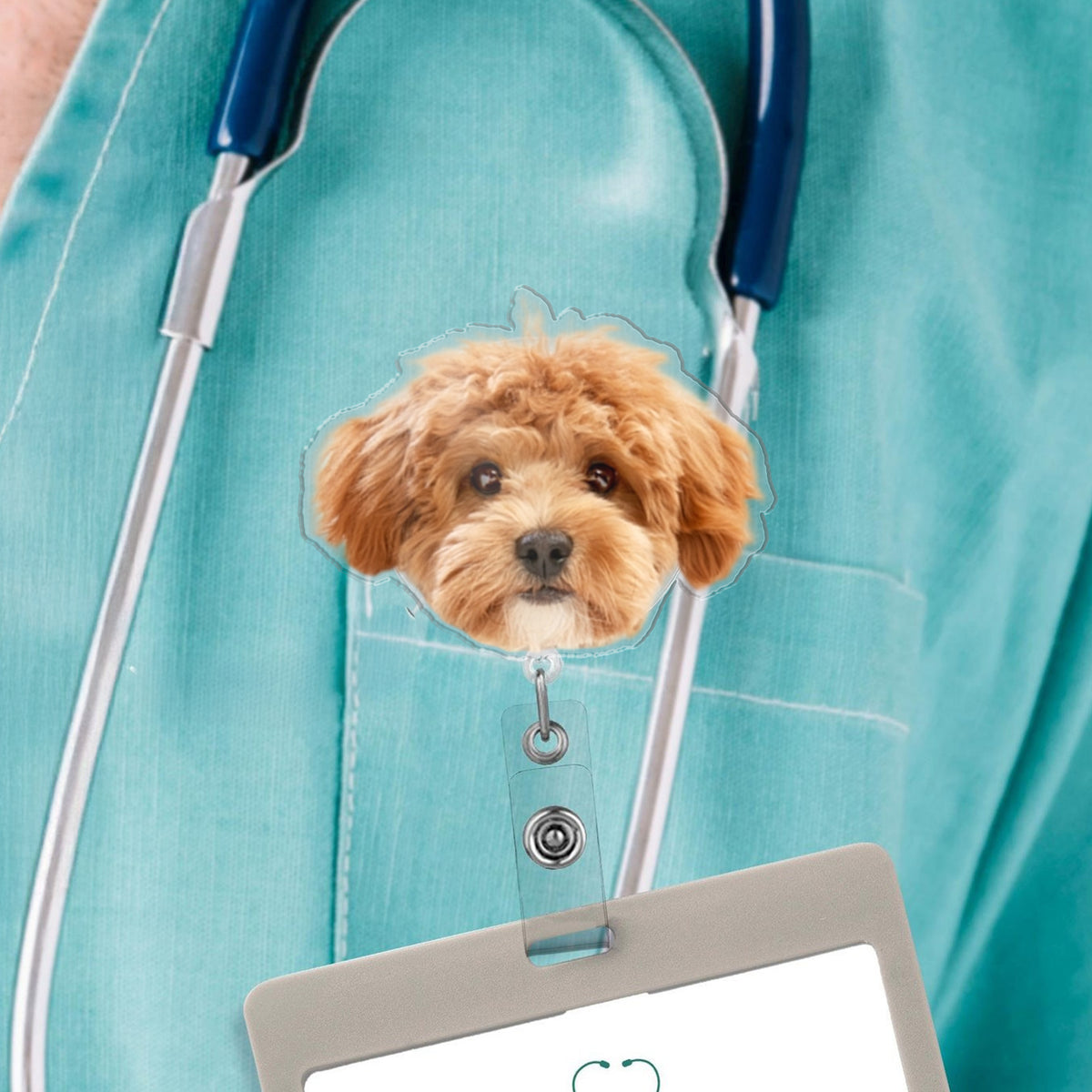 Custom Cute Dog Face Acrylic Badge Reel CH07 911150