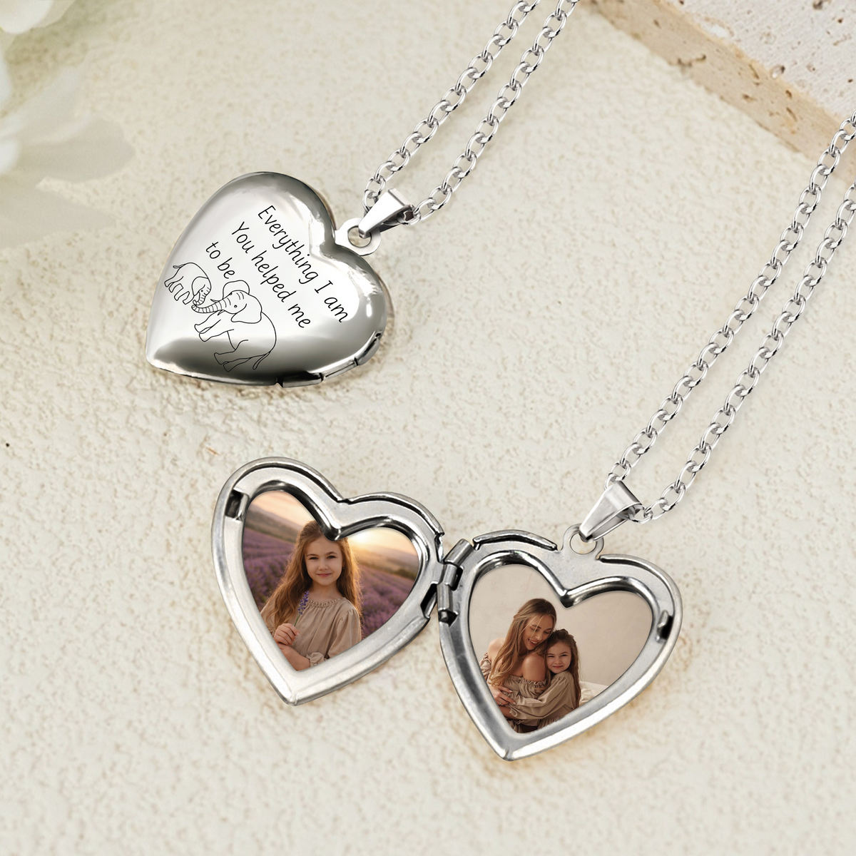 Custom Photo Everything I am You helped me to be Heart Locket Necklace Mother's day Gift HA75 920754
