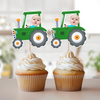 Custom Photo Kid Riding Tractor Decoration Cupcake Toppers HA75 892116