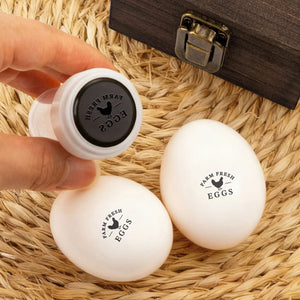Personalized Hen Silhouette Egg Stamp with Name Gift for Family Farmer Breeder CH07 896560