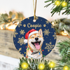 Custom Photo Dog Cat Christmas Ceramic Ornament, Personalized Pet Holiday Keepsake HA75 919276