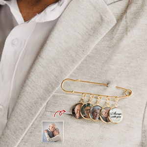 Custom Photo Always With You Memorial Boutonniere Lapel Pin TH10 896029
