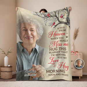 When You Really Miss Me Hug This Blanket Custom Memorial Photo Blanket CH07 896494