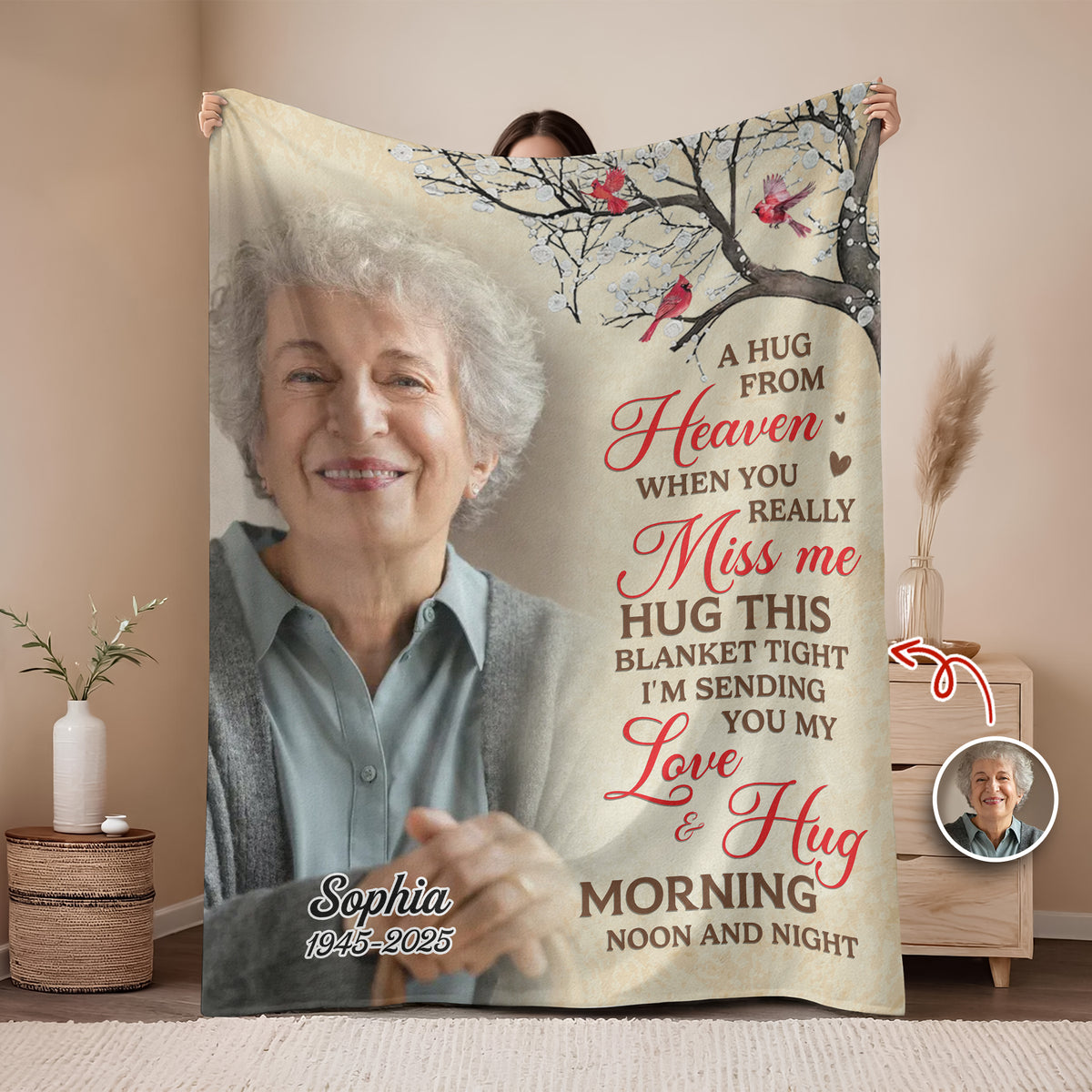 When You Really Miss Me Hug This Blanket Custom Memorial Photo Blanket CH07 896494