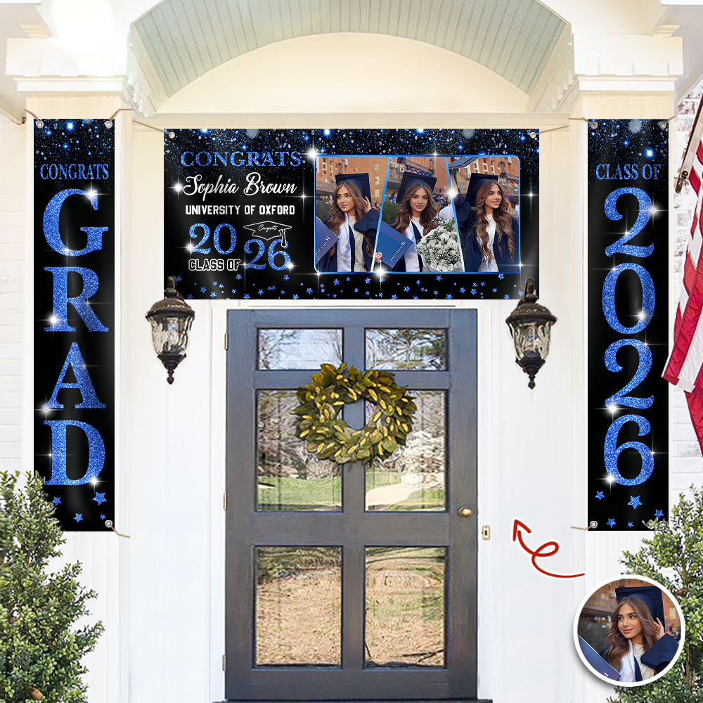 Personalized Congrats Graduation Class Of 2026 Banner Combo 3 Pieces, Senior Gift LM32 899373