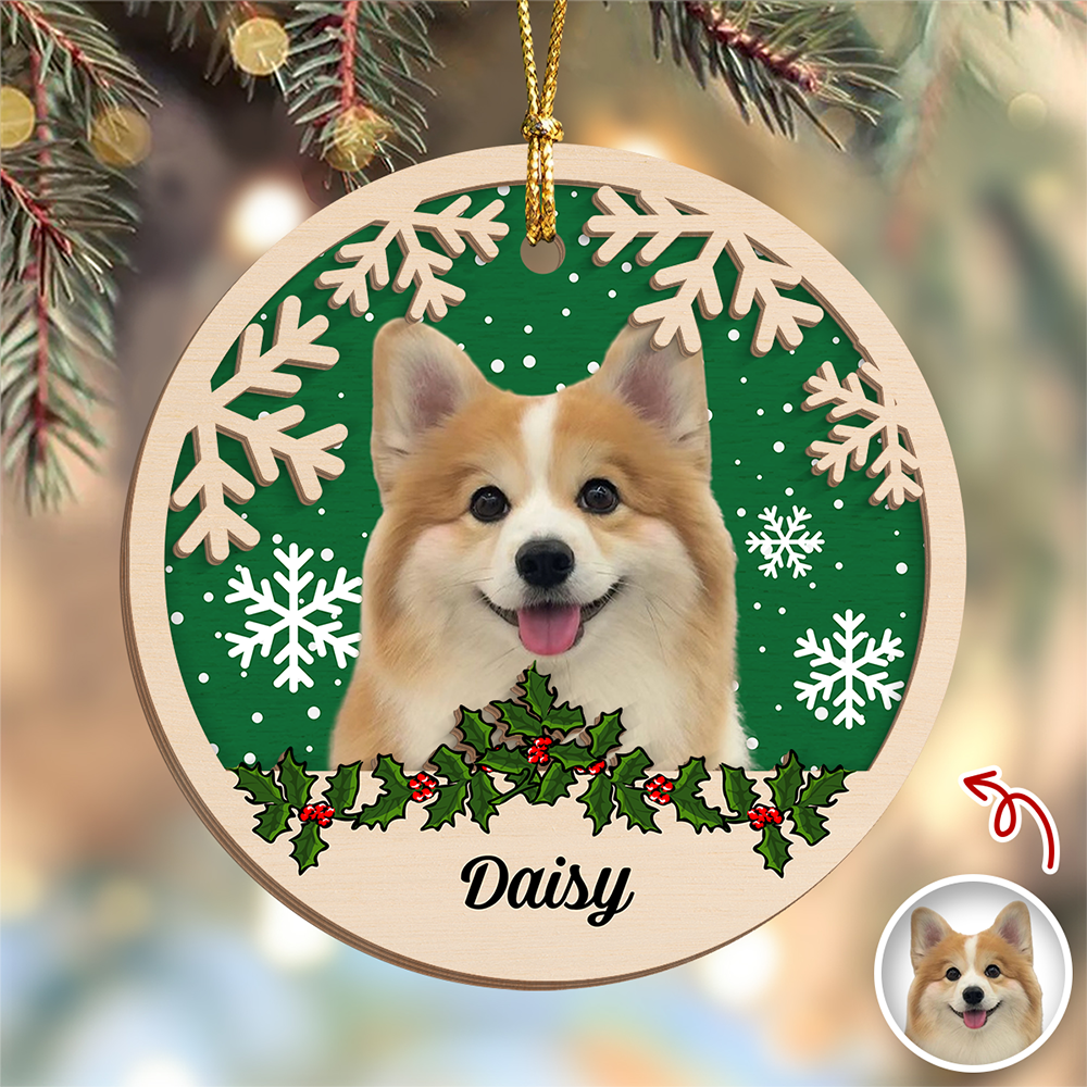 Custom Photo Dog Christmas - Personalized 2-Layered Wooden Ornament CH07 896862