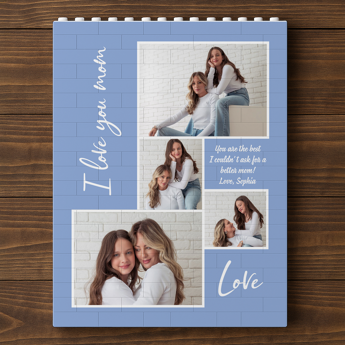 Custom Photo I Love You Mom Building Brick Blocks Mother's Day Gift HA75 920640
