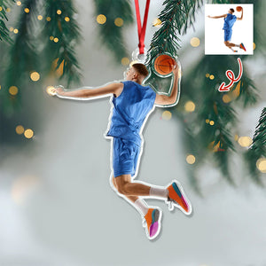 Custom Photo Basketball Players Acrylic Ornament Christmas Decorations HA75 897656