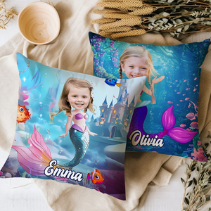 Custom Kid Photo Mermaid Princess Pillow Gifts for Girls CH07 896476