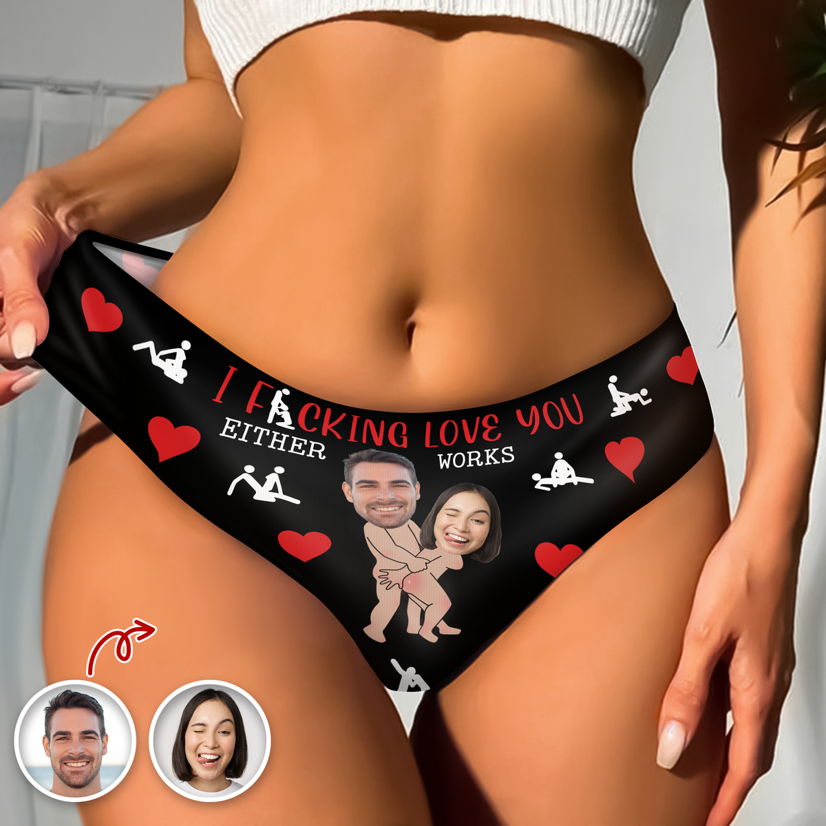 Custom Photo Face Underwear for Women Naughty Gift For Her CH07 910140