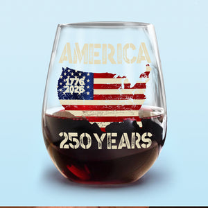 250 Years America Anniversary 250th Independence Day Wine Glass HA75 897358