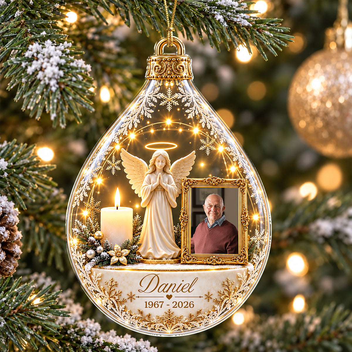 Custom Photo Memorial Angel Acrylic Ornament, Sympathy Keepsake for Loved Ones LM32 670019