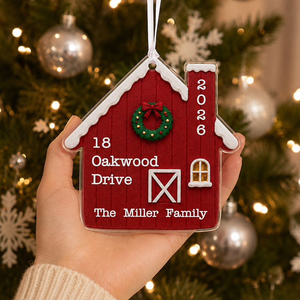 Custom New Home Christmas Acrylic Ornament for Housewarming Gifts for New Home Address LM32 669703
