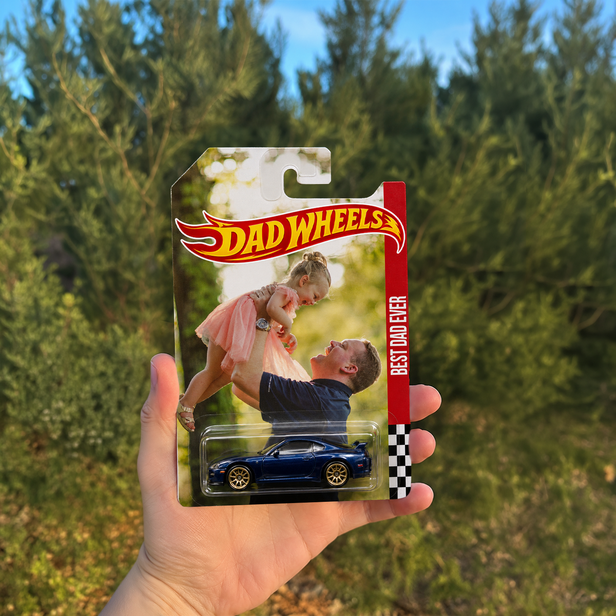 Custom Dad & Kids Photo Best Dad Ever Wheels - Personalized Father’s Day Keepsake CH07 911684