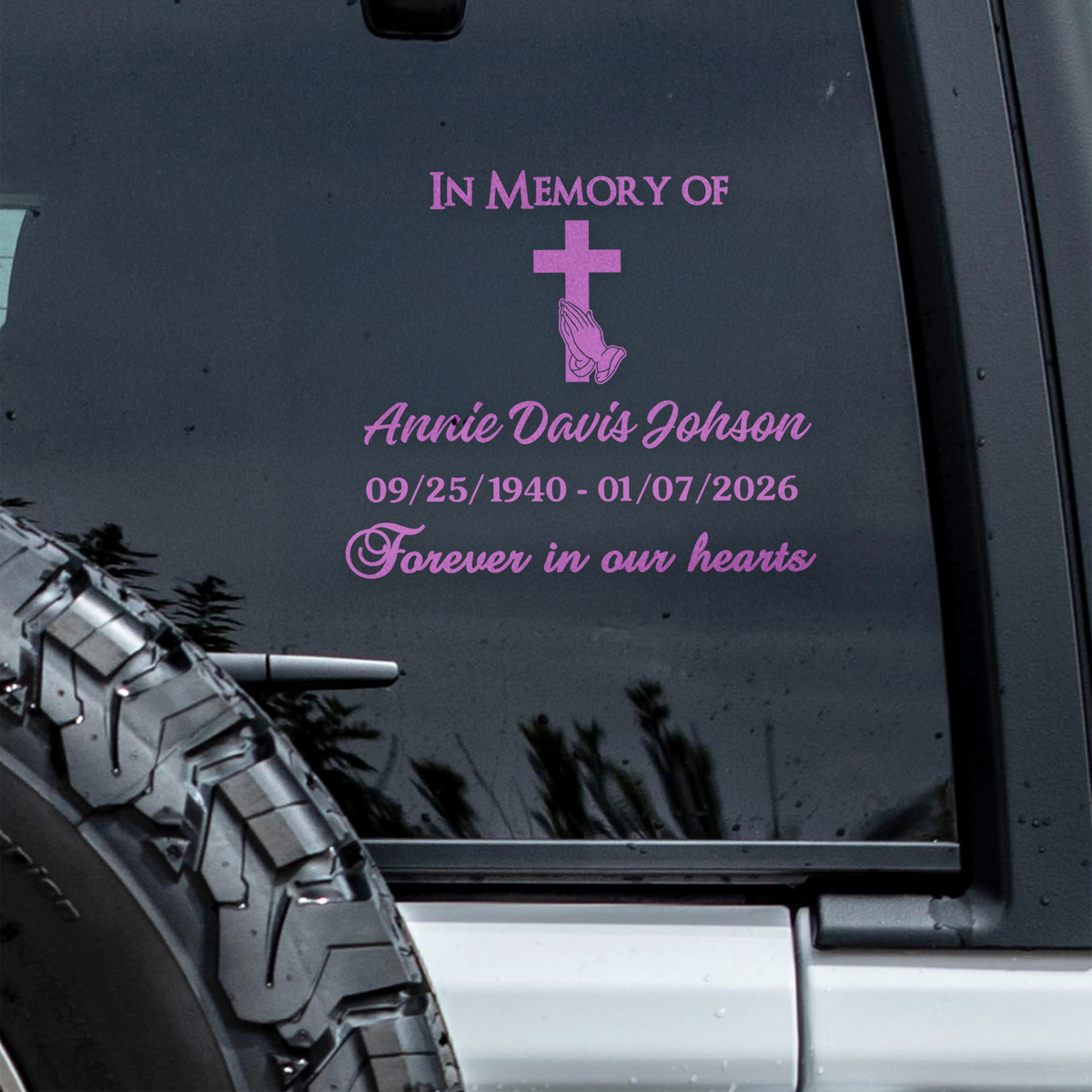In Memory Of Personalized  Memorial Car Window Decal Sticker HA75 920006