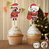 Custom Funny Dog Photo Christmas Cupcake Toppers Xmas Decor TH10 894767