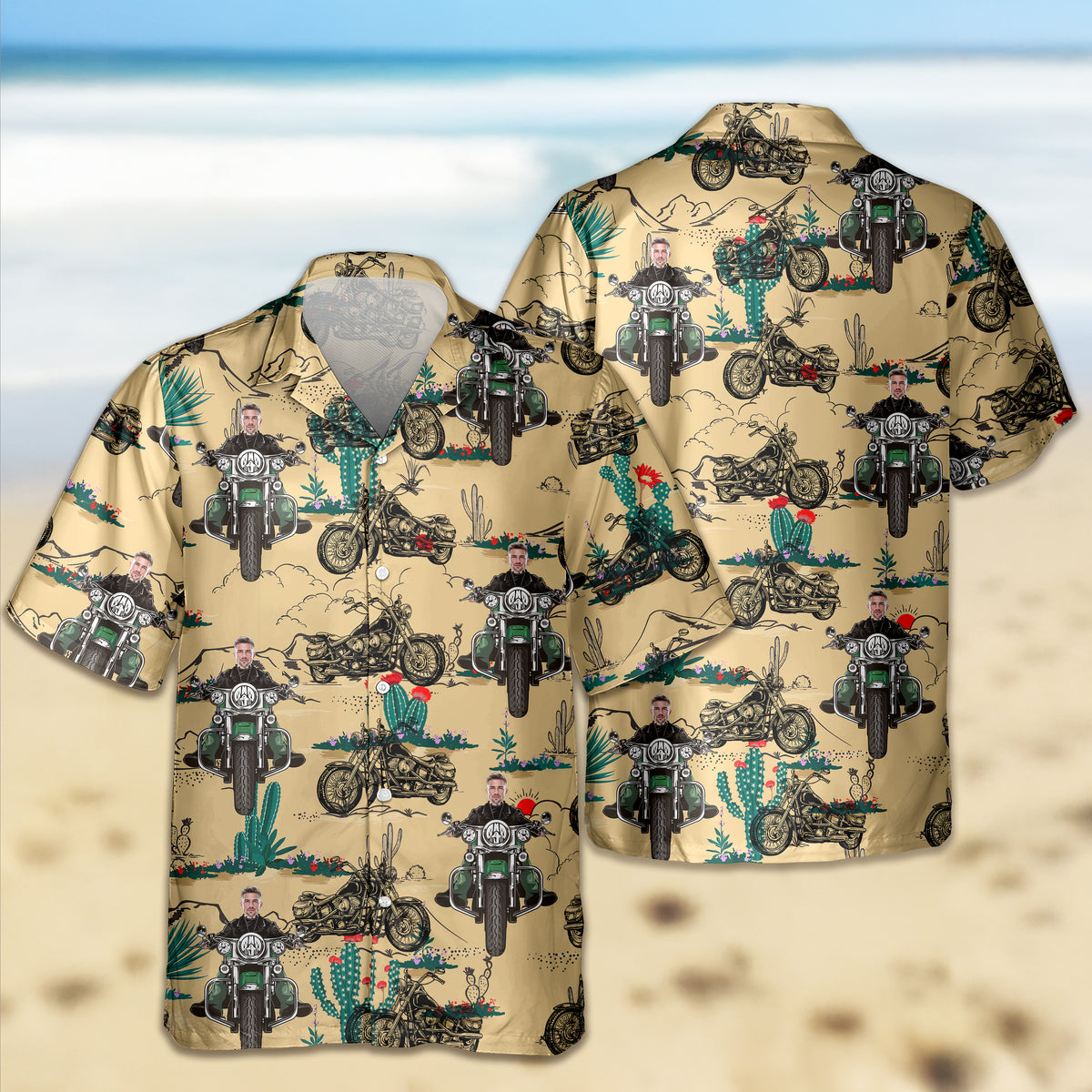 Custom Photo Motorcycle Familly Hawaii Shirt Gift for Dad, Boyfriend, Husband HO82 893752