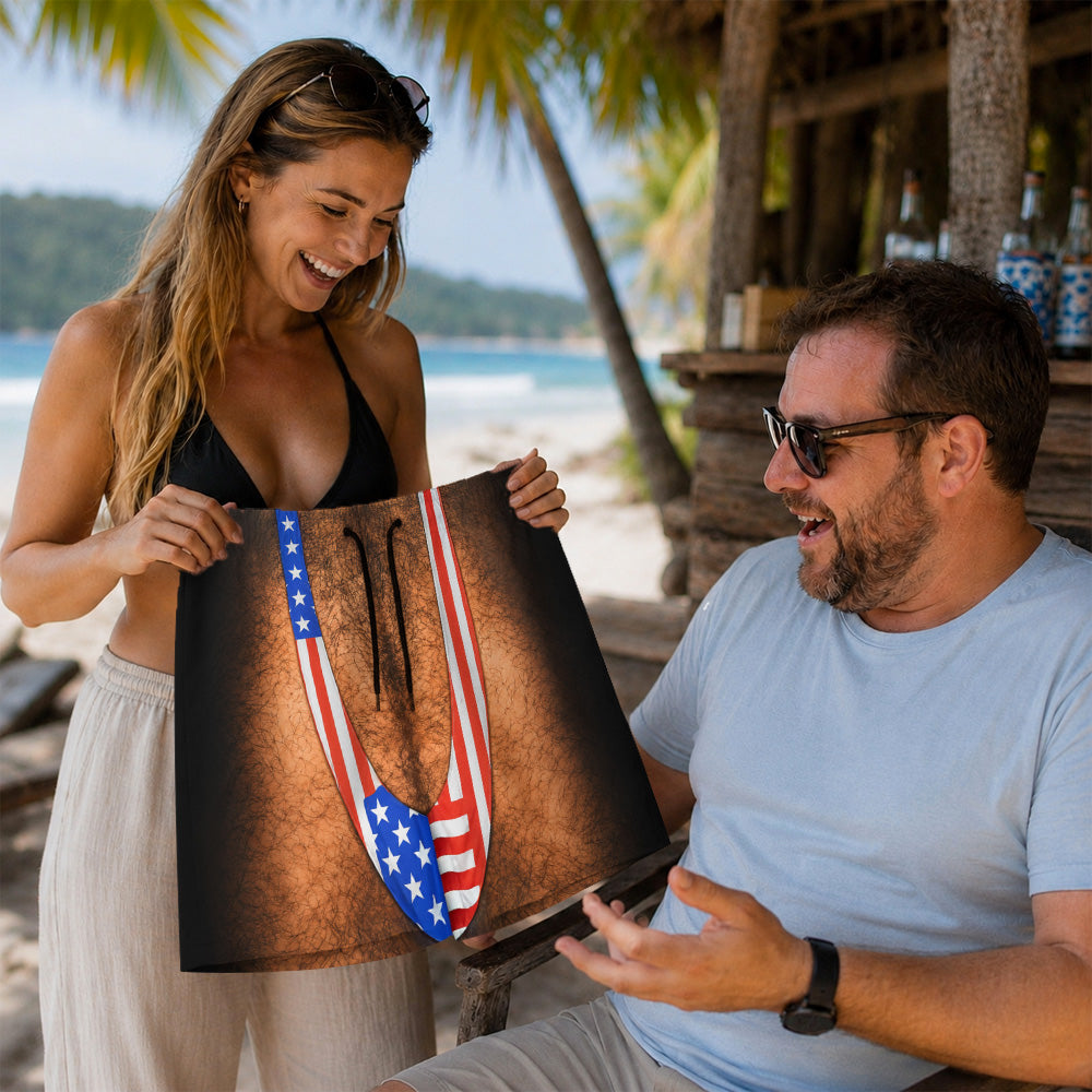 Personalized Funny Hairy American Flag Swim Trunks – Men's Patriotic Beach Shorts TH10 170437