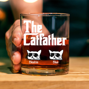 The CatFather For Cat Lovers Personalized Whiskey Glass LM32 893525
