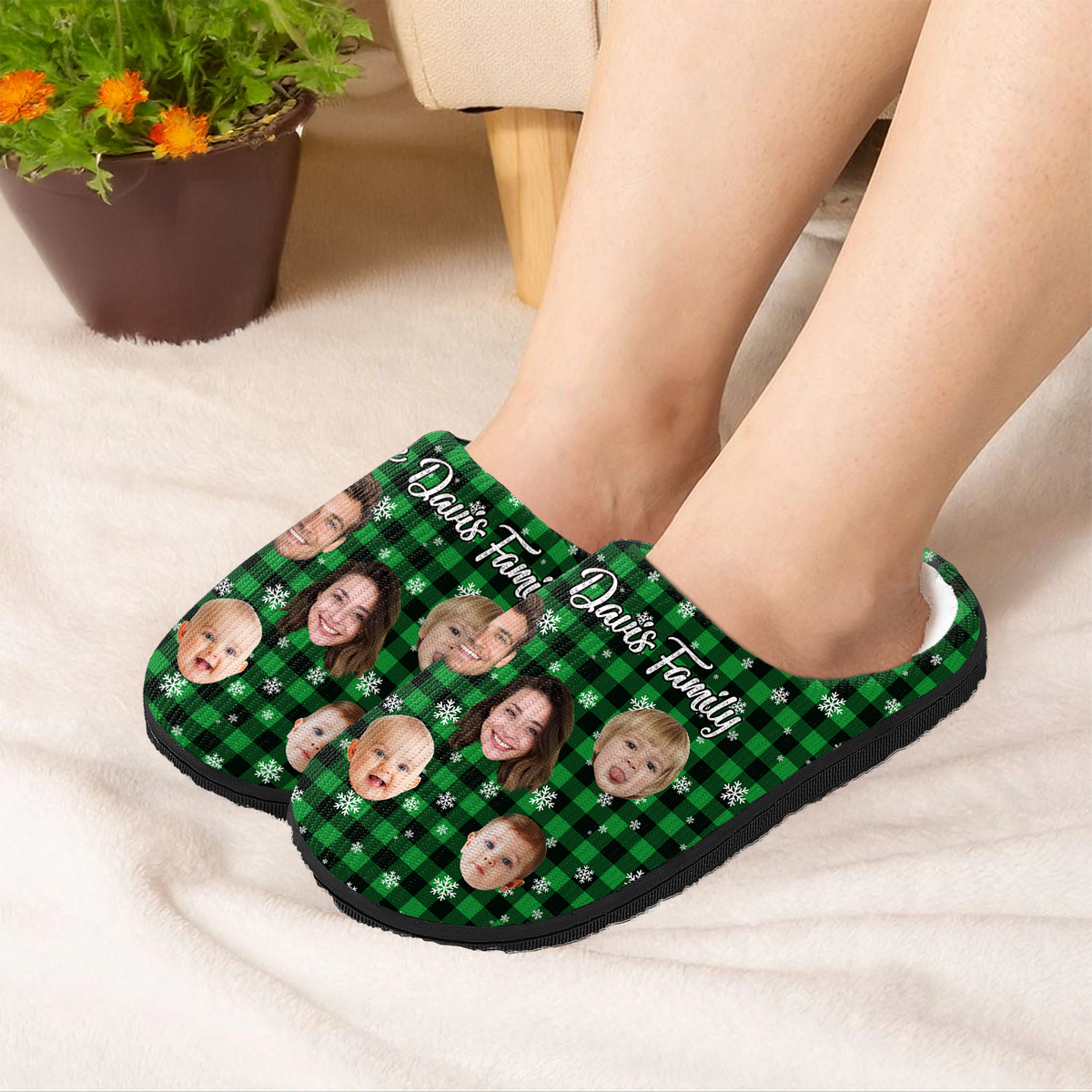 Custom Family Funny Faces Family Together Slippers HA75 898040