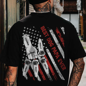 Fist Bumps Dad & Pet US Flag Back Shirt Personalized Father's Day Gift CH07 895904