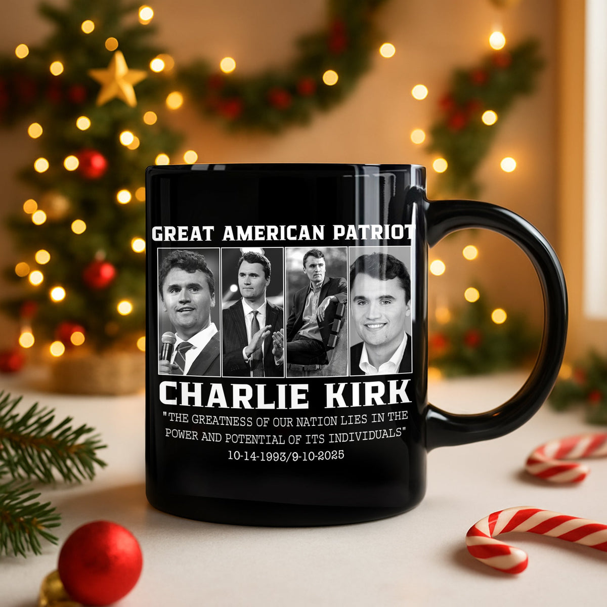 Prayers Up for Charlie Kirk Great America Patriot Black Mug HO82 65746