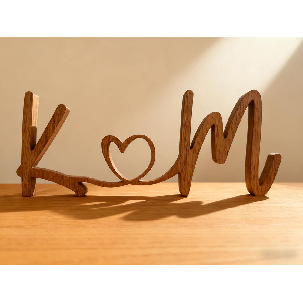 Personalized Couples Initials Wooden Sign with Heart - Anniversary Valentine Wedding Gift for Couples LM32 899175